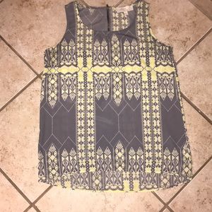 Gray and yellow tank